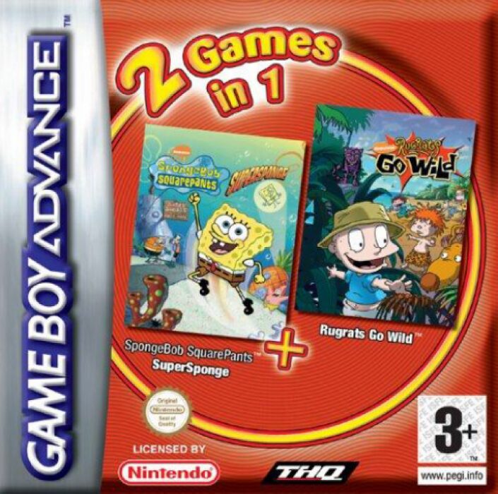 2 Games in 1 - SpongeBob SquarePants - SuperSponge & Rugrats - Go Wild