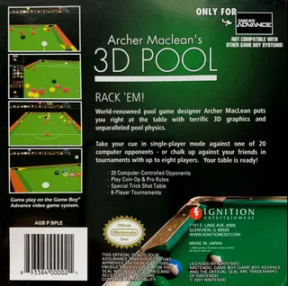Archer Maclean's 3D Pool - Dos