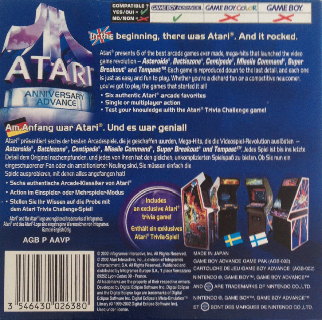Atari Anniversary Advance - Dos
