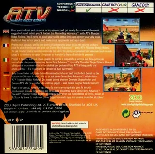 ATV : Thunder Ridge Riders - Dos