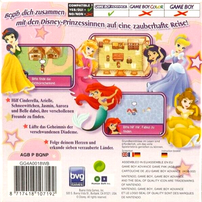 Disney Princesses : Aventures Enchantées - Dos