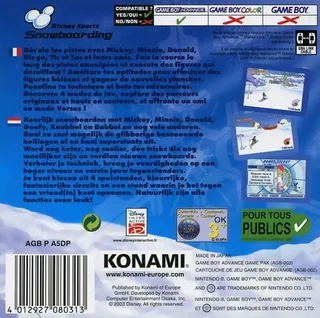 Disney Sports : Snowboarding - Dos
