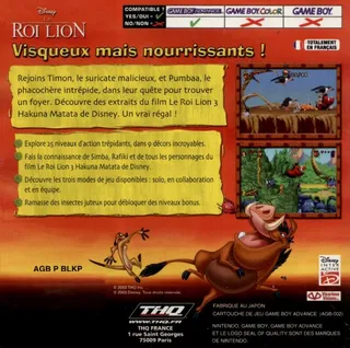 Le Roi Lion - Dos