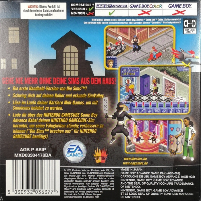 Les Sims : Permis de Sortir - Dos