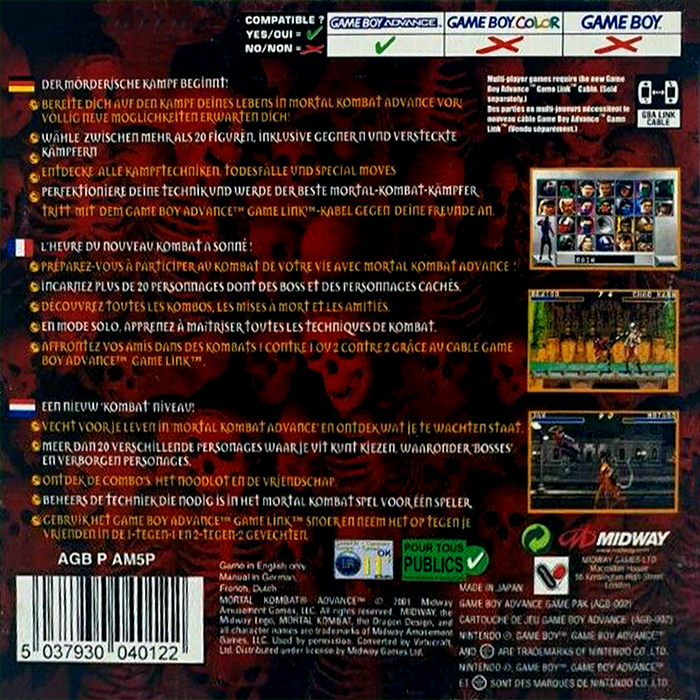 Mortal Kombat Advance - Dos