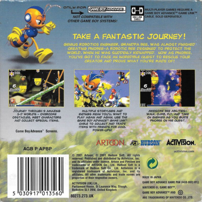 Pinobee : Wings of Adventure - Dos