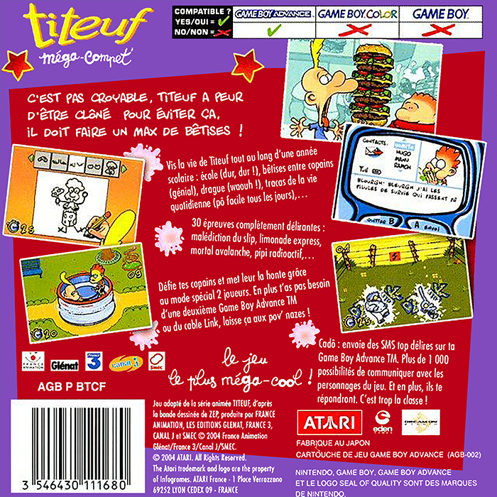 Titeuf : Méga Compet dos