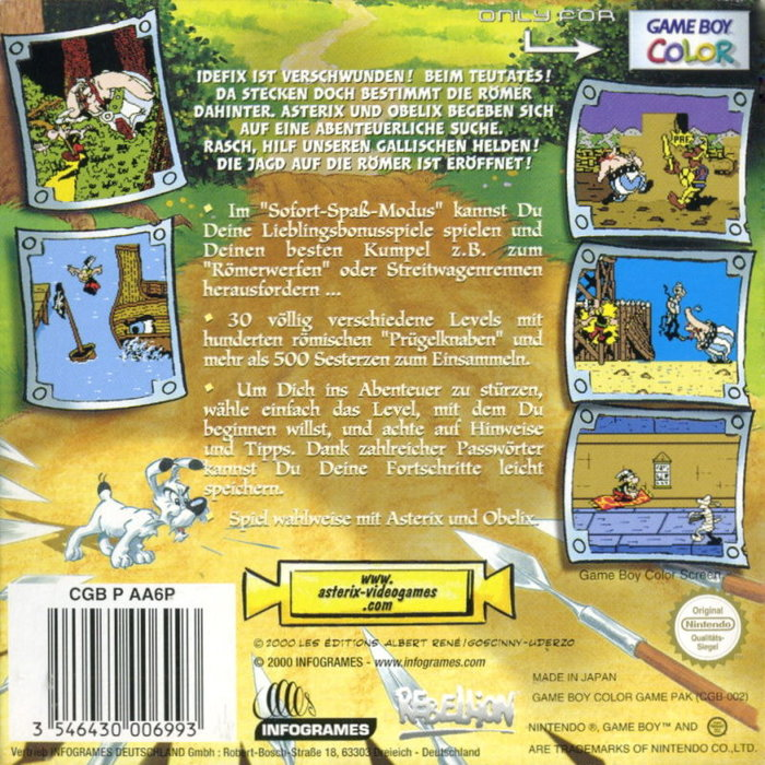 Astérix : Sur la Trace d'Idéfix - Dos