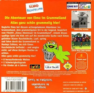 Les Aventures d'Elmo à Grouchland - Dos