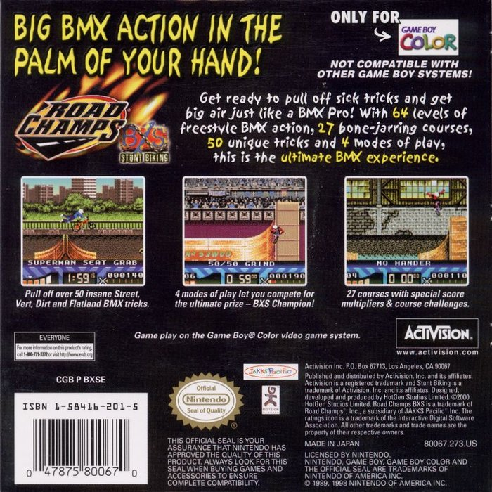 Road Champs : BXS Stunt Biking - Dos