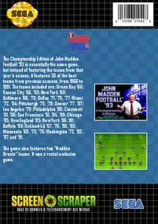 John Madden Football : Championship Edition - Dos