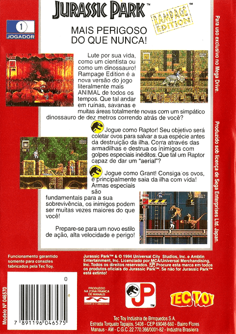 Jurassic Park : Rampage Edition - Dos