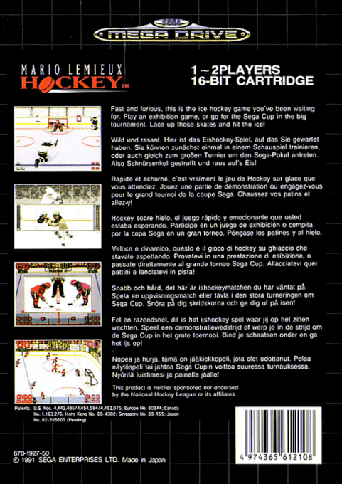 Mario Lemieux Hockey - Dos