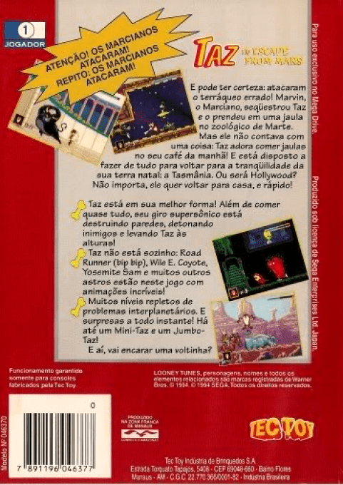 Taz in Escape from Mars - Dos