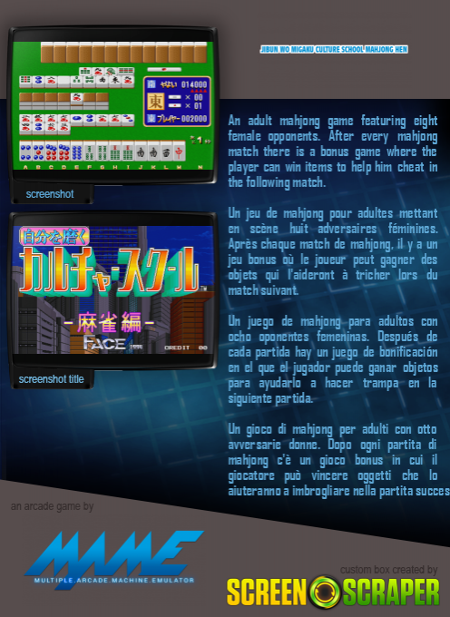 Jibun Wo Migaku Culture School Mahjong Hen dos