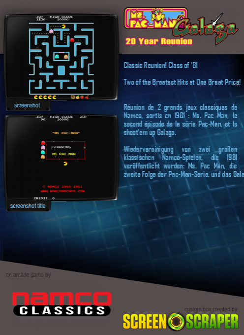 Ms. Pac-Man/Galaga - 20th Anniversary Class of 1981 Reunion dos