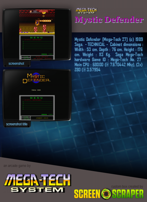 Mystic Defender (mega-tech) dos