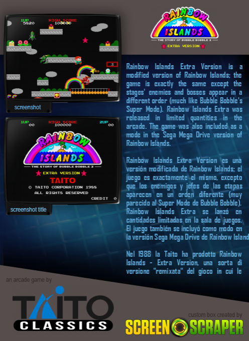 Rainbow Islands - Extra Version dos