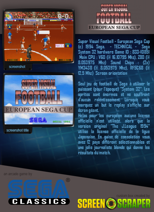 Super Visual Football - European Sega Cup dos