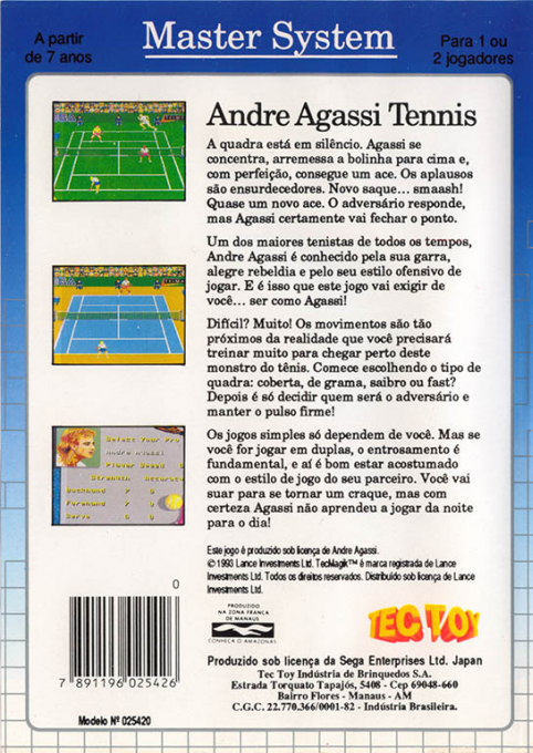 Andre Agassi Tennis - Dos