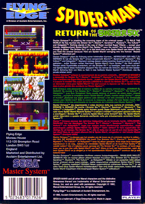 Spider-man - Return Of The Sinister Six - Dos