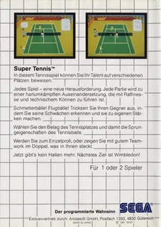 Super Tennis - Dos