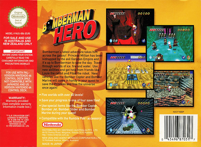 Bomberman Hero - Dos