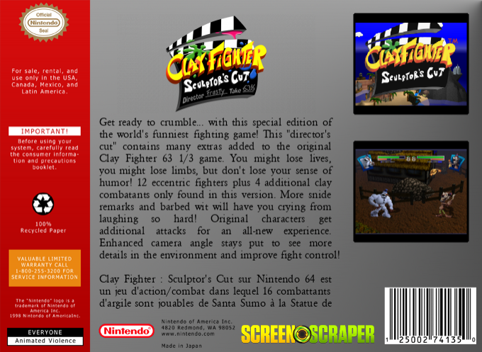 Clay Fighter : Sculptor's Cut - Dos