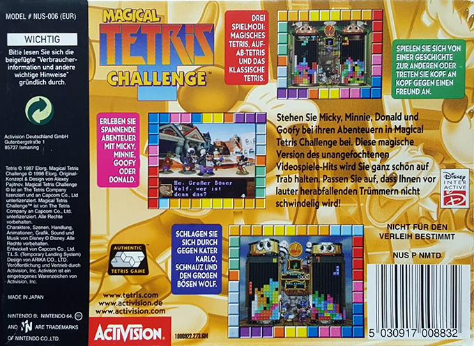 Defi au Tetris Magique - Dos