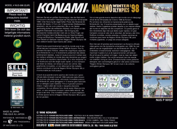 Hyper Olympics in Nagano 64 - Dos