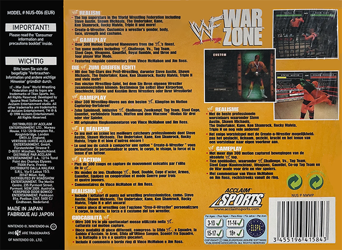 WWF War Zone - Dos