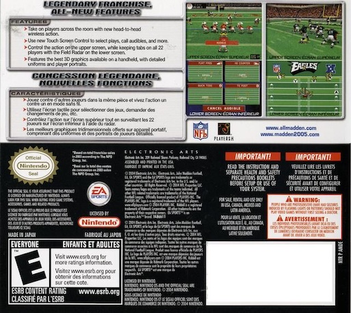 Madden NFL 2005 - Dos