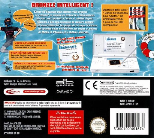 Cahier De Vacances Pour Adultes - Dos