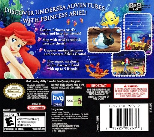 Disney La Petite Sirène : L'Aventure Sous-Marine d'Ariel dos