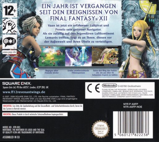 Final Fantasy XII : Revenant Wings - Dos