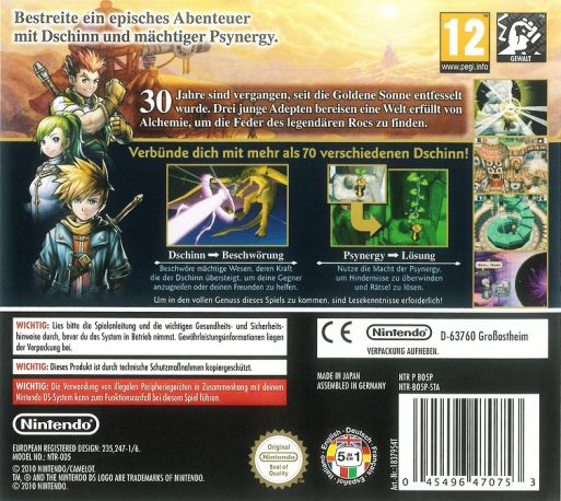 Golden Sun : Obscure Aurore - Dos