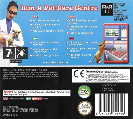 Les Sims 2 : Animaux & Cie dos