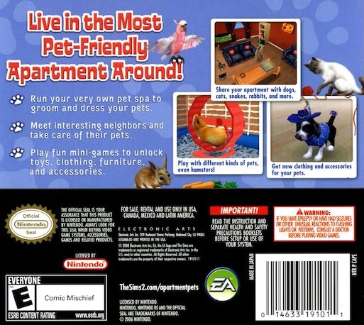 Les Sims 2 : Mes Petits Compagnons dos