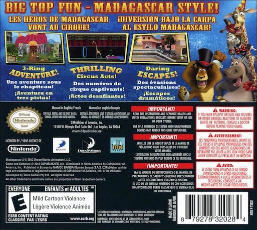 Madagascar 3 : Bons Baisers d'Europe dos