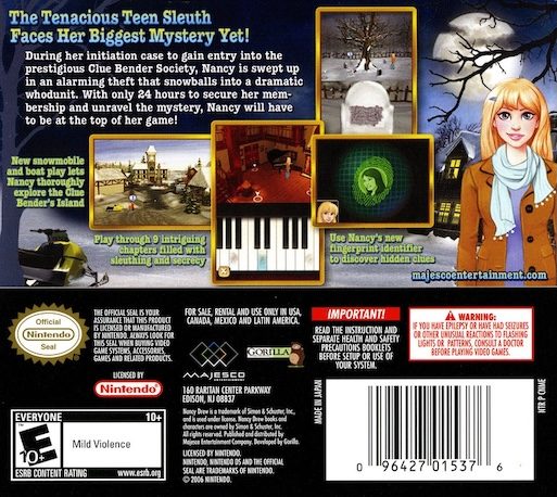 Nancy Drew et la Communauté des Traqueurs d'énigmes dos