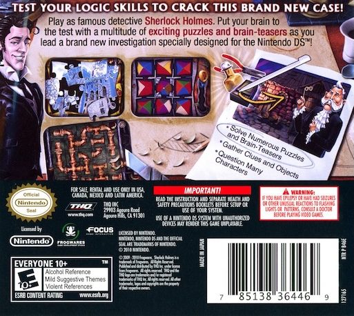 Sherlock Holmes : Le Secret de la Reine dos