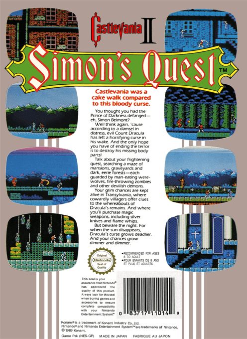 Castlevania II : Simon's Quest dos