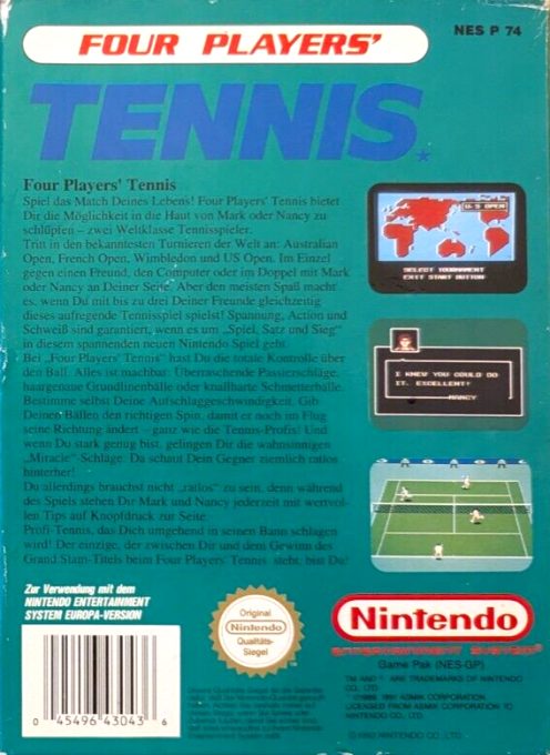 Chris Evert & Ivan Lendl in Top Players' Tennis - Dos