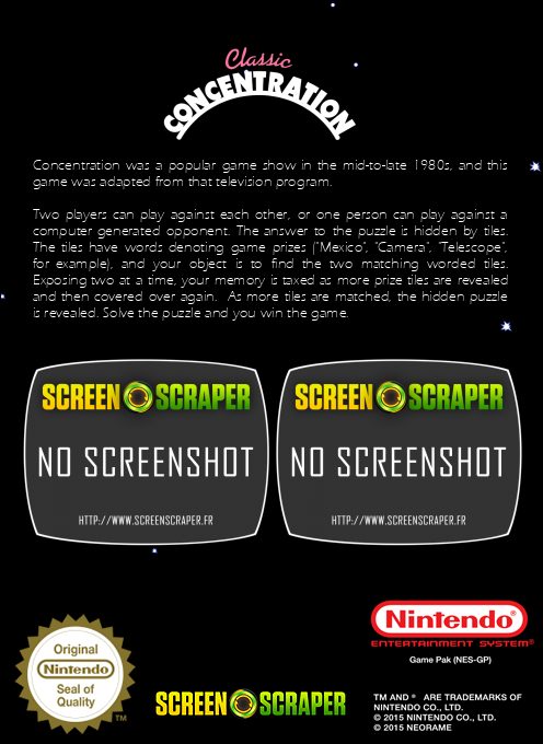 Classic Concentration dos