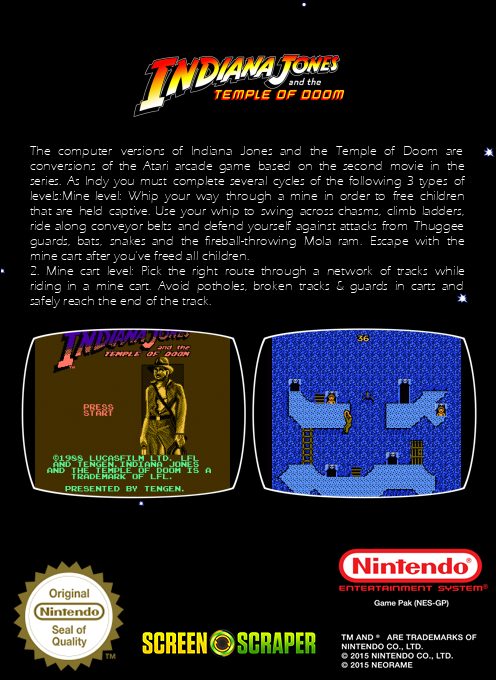 Indiana Jones and the Temple of Doom - Dos