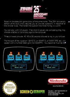 Jeopardy! 25th Anniversary Edition - Dos