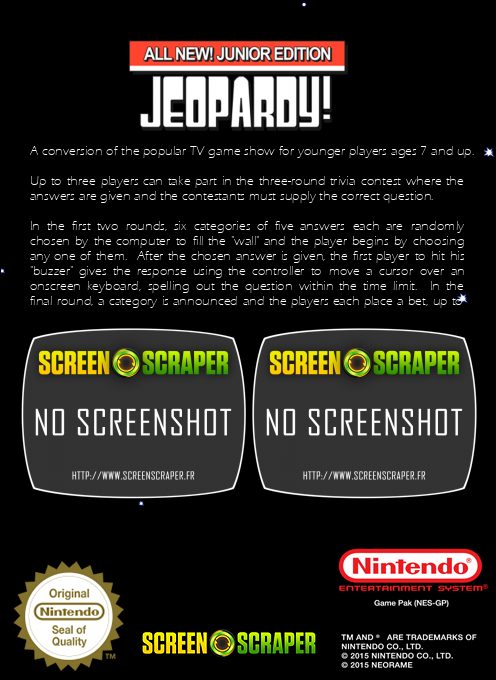 Jeopardy! Junior Edition dos