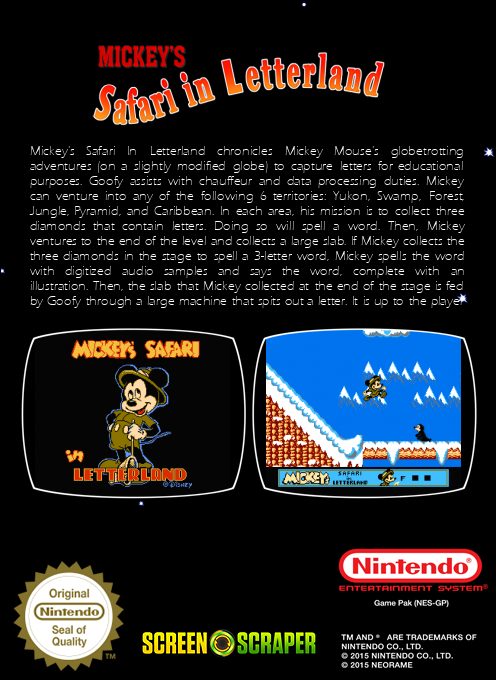 Mickey's Safari in Letterland - Dos