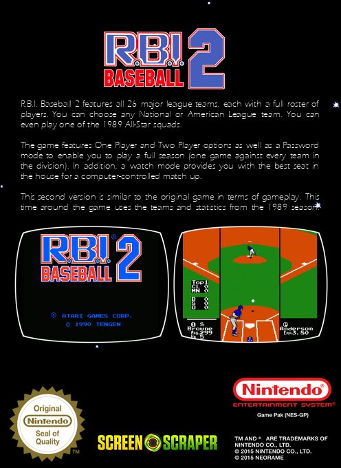 R.B.I. Baseball 2 dos