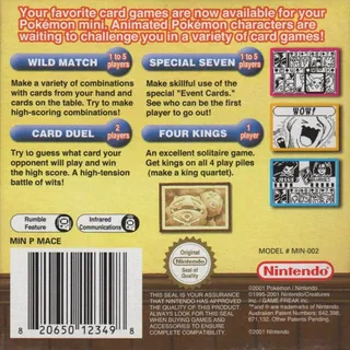 Pokémon Zany Cards - Dos